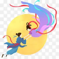 手绘七夕节牛郎织女