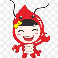矢量卡通小龙虾
