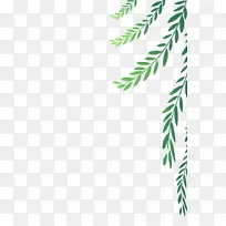 清新绿色柳枝装饰元素