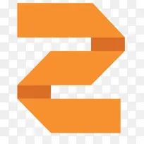 卡通数字橙色2二