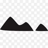 手绘黑色小山