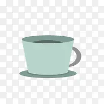 手绘可爱绿色茶杯