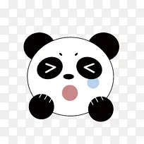 可爱小熊猫流眼泪