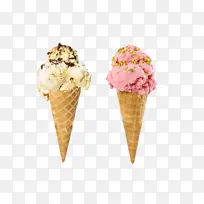 两种口味的冰淇淋透明图