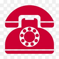 座机电话电话机红色图标