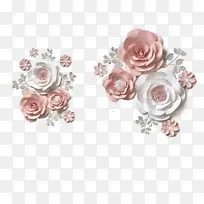 白粉色立体玫瑰