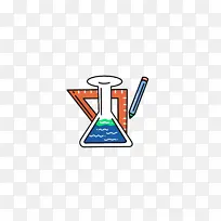 化学元素烧瓶三角尺铅笔卡通