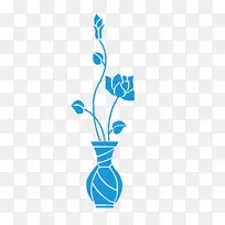 花和花瓶剪影