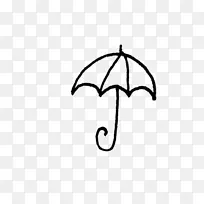 黑白简笔画小雨伞