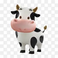 动物，牛，卡通元素，小牛
