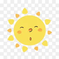 可爱卡通眯眼太阳