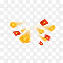 国潮元素 春节 传统 中国风红包金币