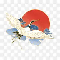 国潮仙鹤素材