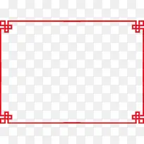 中国风红色回字纹免扣窄边框
