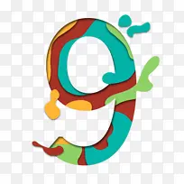 缤纷色彩数字液体剪纸