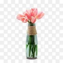 花瓶里的粉红色花