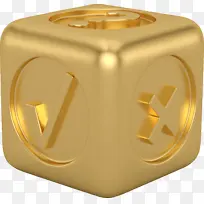 C4D  骰子 筛子 对错 金属 金色