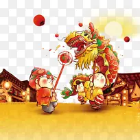 二月初二龙抬头插画