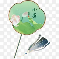 夏天小暑中国风荷花扇子