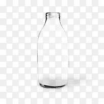 透明玻璃没有牛奶的牛奶瓶