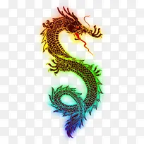 龙 中国 中国龙  彩色 炫酷