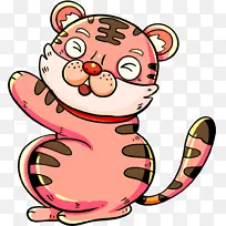 粉色皮毛的小老虎