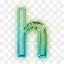黄绿荧光特效字母h