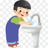 洗手的小男孩