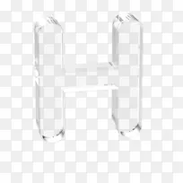 立体水晶透明字母h