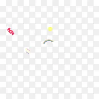 可爱纸飞机糖果太阳彩虹矢量图