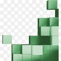 深绿色方块叠放堆叠