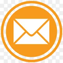 邮件图标素材橘色圆形