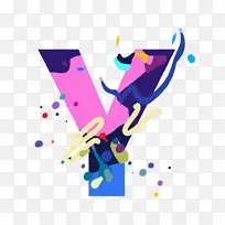 艺术彩色设计字母Y