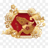 中国风中国元素的牛