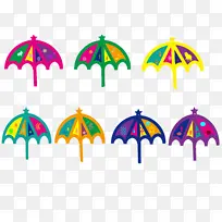 七彩可爱的小雨伞