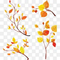 黄色秋天树叶图片