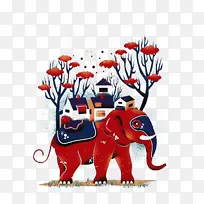 民族风海报素材大象图案