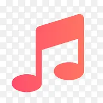 卡通红色的音乐图标
