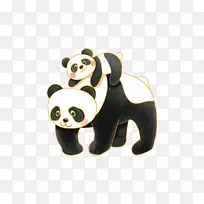 熊猫妈妈背孩子