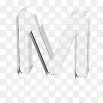 立体水晶透明字母m