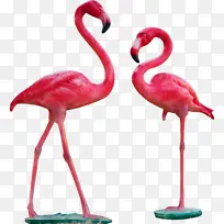 火烈鸟粉红鸟雕塑