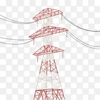 红色电网电塔