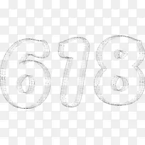 618活动字体线框图黑白灰字体