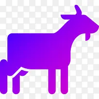 蓝紫色，渐变，山羊，矢量，放大，方便