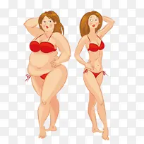 胖瘦减肥对比