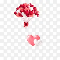 气球爱心漂浮粉色