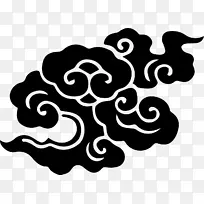 黑色祥云装饰素材图案7