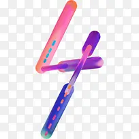 彩色数字4素材