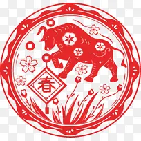 牛年剪纸窗花3