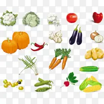 多种卡通蔬菜